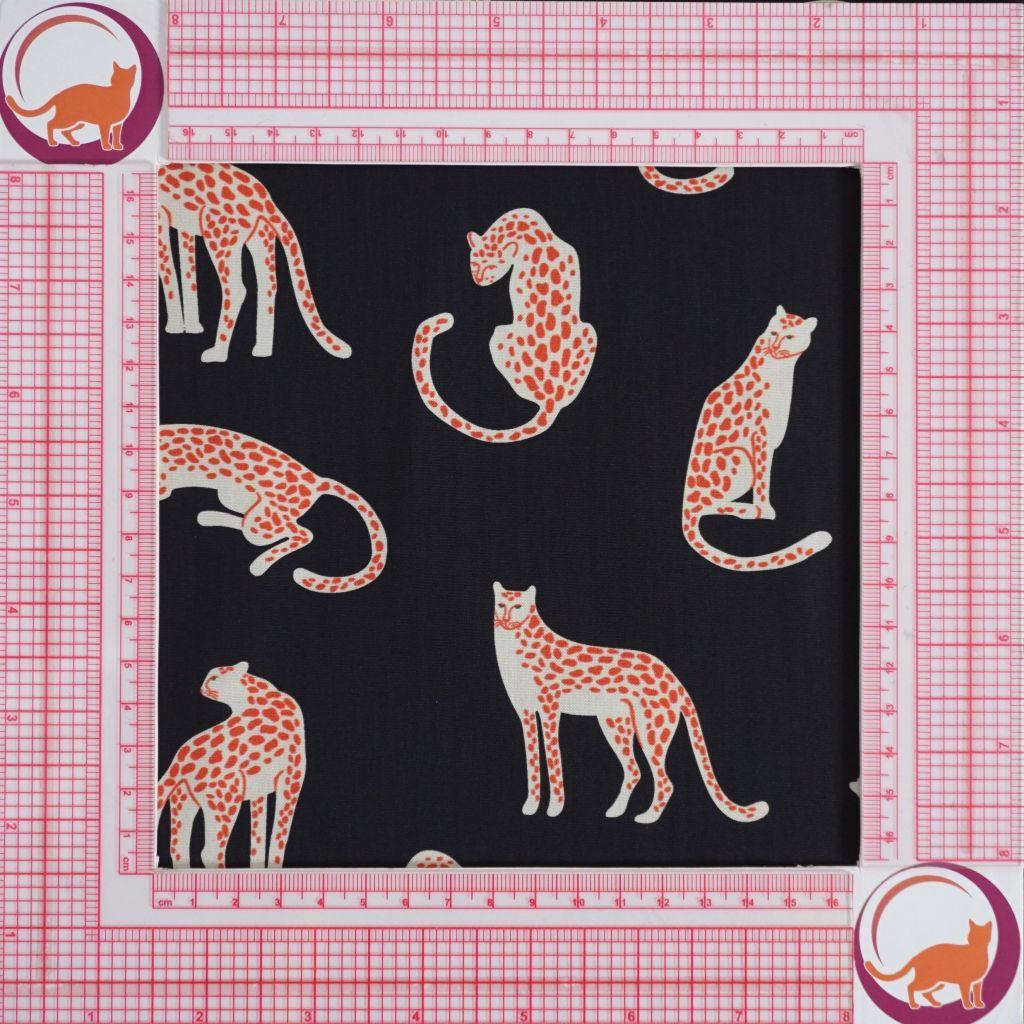 Preview: Baumwollstoff Motivdruck Leopard schwarz
